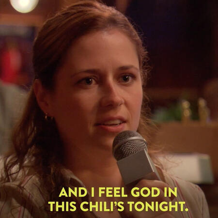 And I feel God in this Chili's tonight